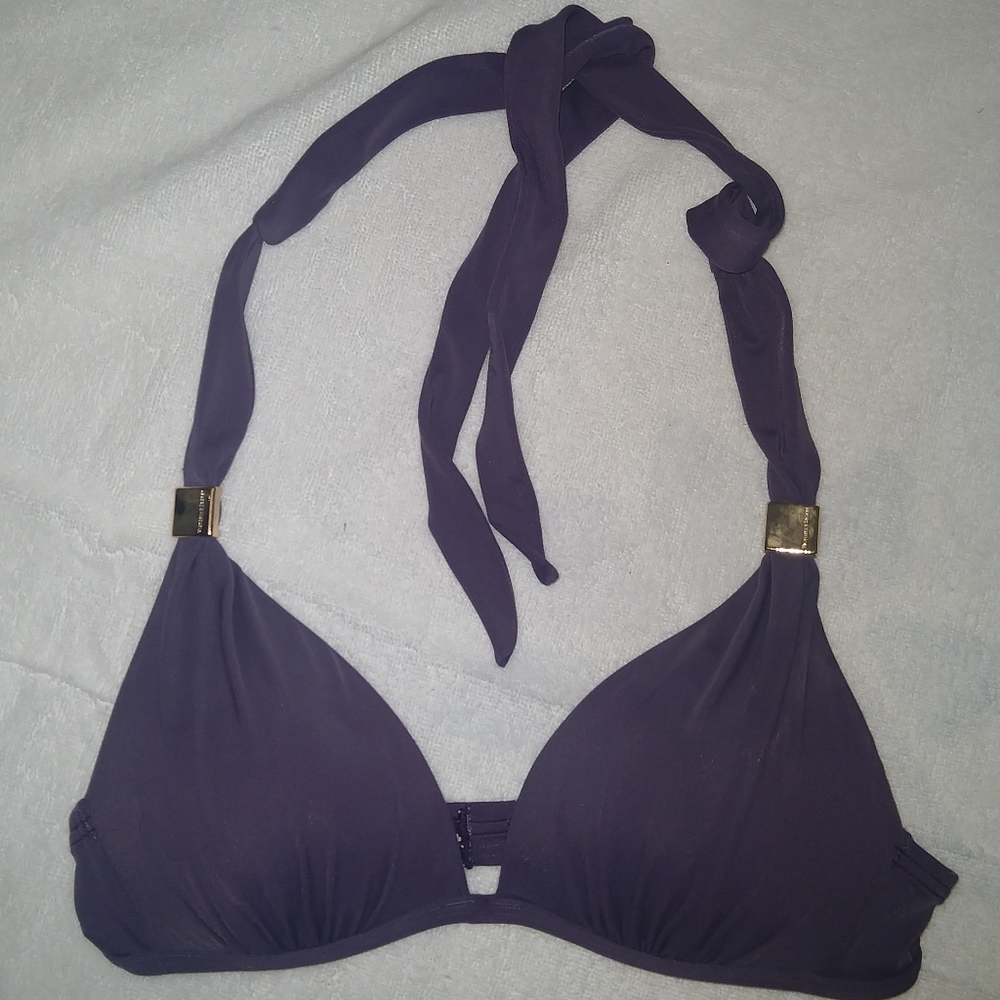 Purple padded halter bikini top 👙